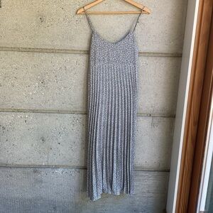 Oak & Fort Pleated Liberty Floral Dusty Blue Dress